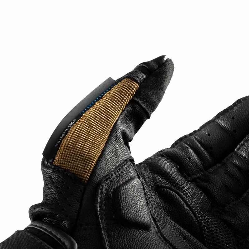 Guantes de moto Rebelhorn Defender color arena, negro y rojo
