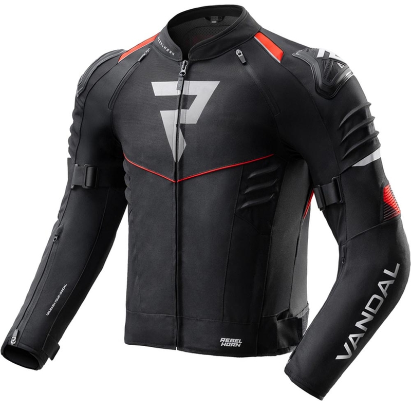 Chaqueta de moto Rebelhorn Vandal 2 negra y roja