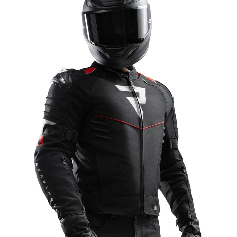 Chaqueta de moto Rebelhorn Vandal 2 negra y roja