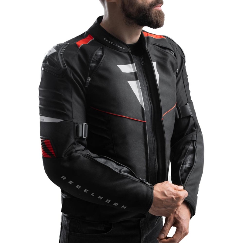 Chaqueta de moto Rebelhorn Vandal 2 negra y roja