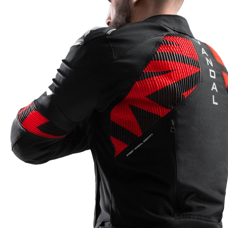 Chaqueta de moto Rebelhorn Vandal 2 negra y roja