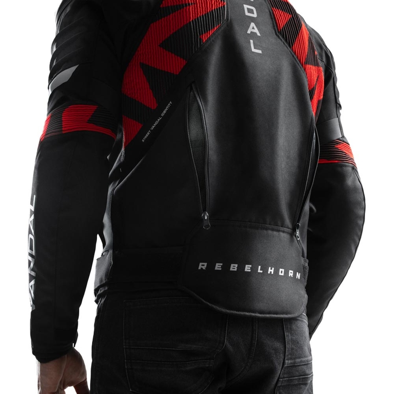 Chaqueta de moto Rebelhorn Vandal 2 negra y roja