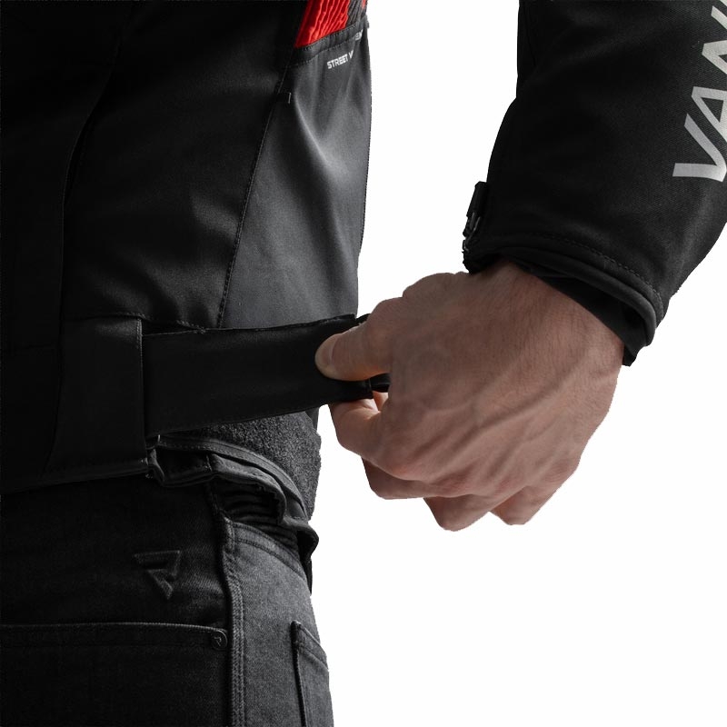 Chaqueta de moto Rebelhorn Vandal 2 negra y roja