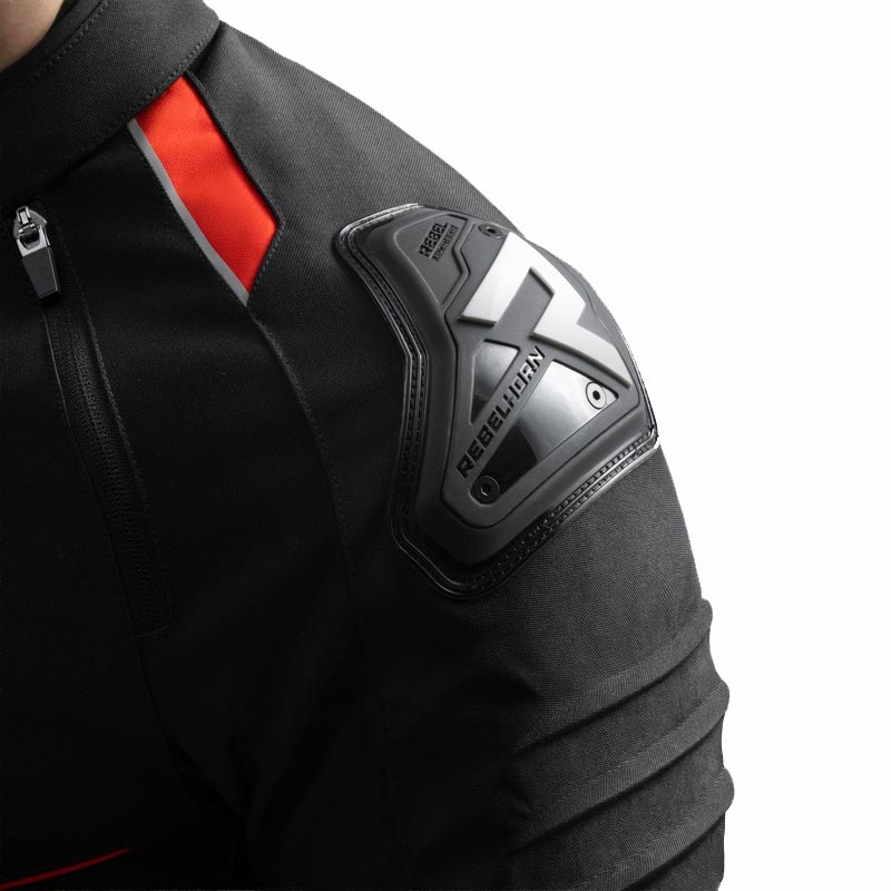 Chaqueta de moto Rebelhorn Vandal 2 negra y roja