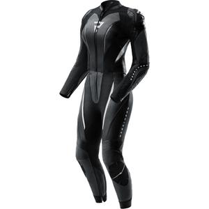 Traje de moto de cuero de dos piezas para mujer Rebelhorn Diva RS negro-blanco