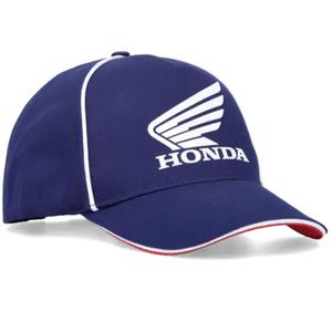 Gorra de béisbol Honda Racing con alas blancas y azules