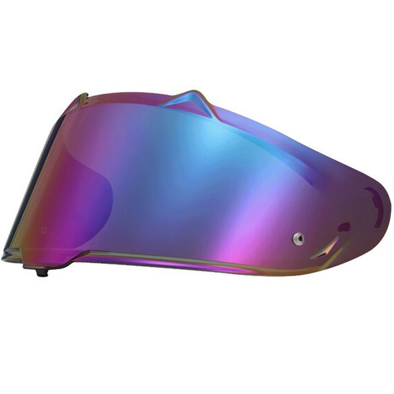 Visera para cascos de motocicleta LS2 FF807/FF817, forma triangular, espejo, color morado.