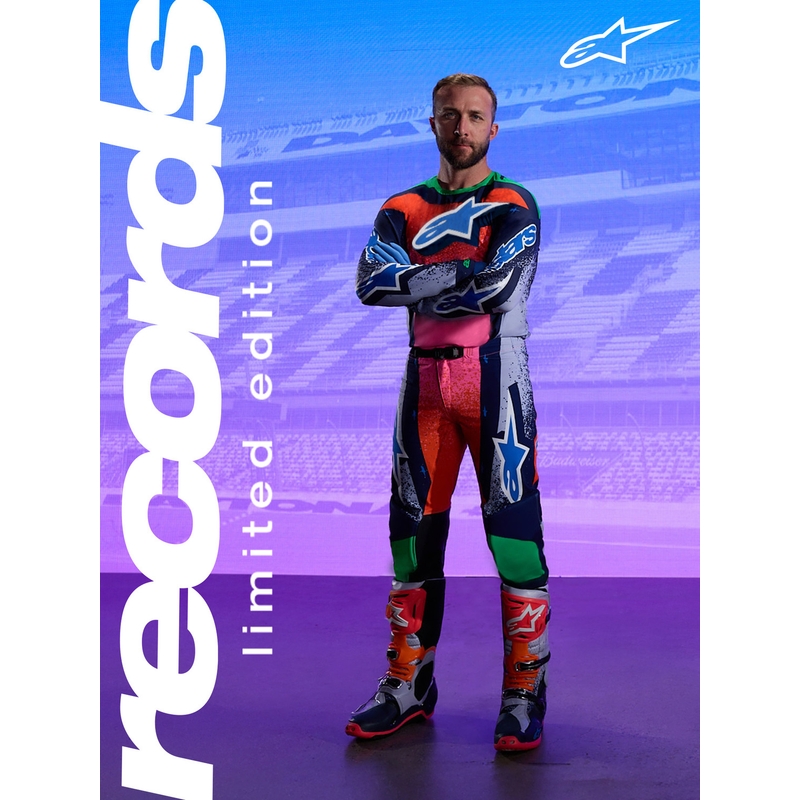 Pantalones de motocross Alpinestars Supertech Limited Edition Records grises