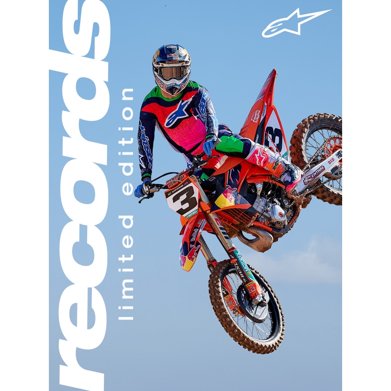 Pantalones de motocross Alpinestars Supertech Limited Edition Records grises
