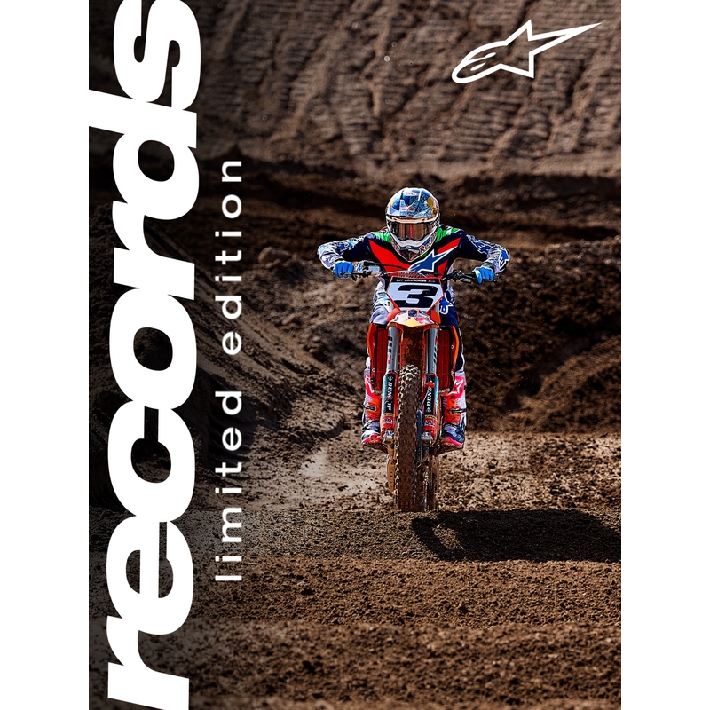 Pantalones de motocross Alpinestars Supertech Limited Edition Records grises