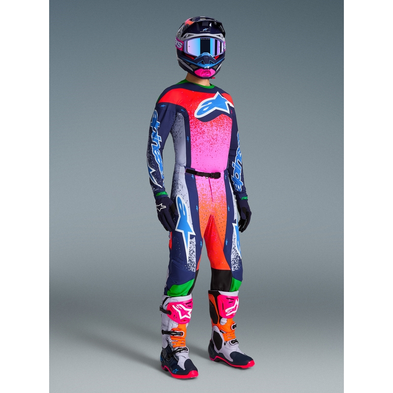 Pantalones de motocross Alpinestars Supertech Limited Edition Records grises