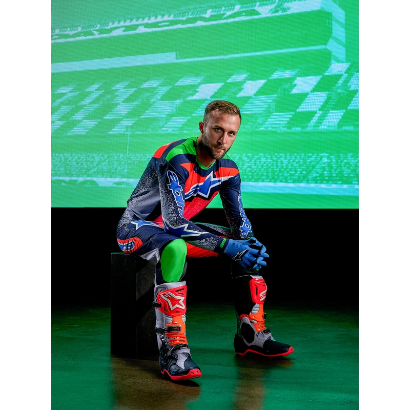 Pantalones de motocross Alpinestars Supertech Limited Edition Records grises