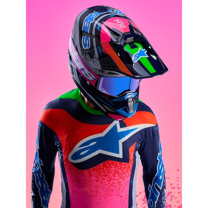 Casco de motocross Alpinestars Supertech S-M10 Limited Edition Records gris