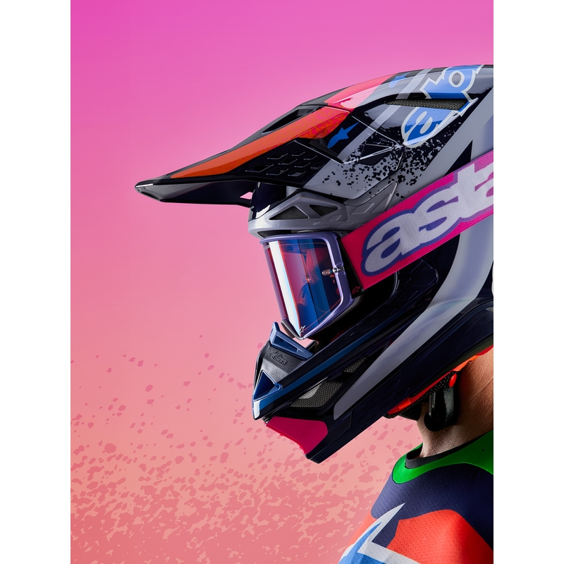 Casco de motocross Alpinestars Supertech S-M10 Limited Edition Records gris
