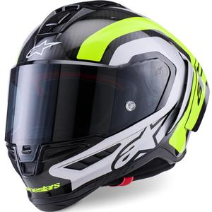 Casco integral de moto Alpinestars Supertech R10 Arius negro-amarillo fluorescente-blanco