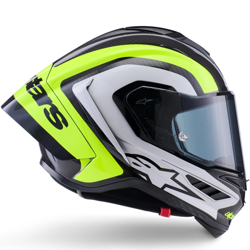 Casco integral de moto Alpinestars Supertech R10 Arius negro-amarillo fluorescente-blanco
