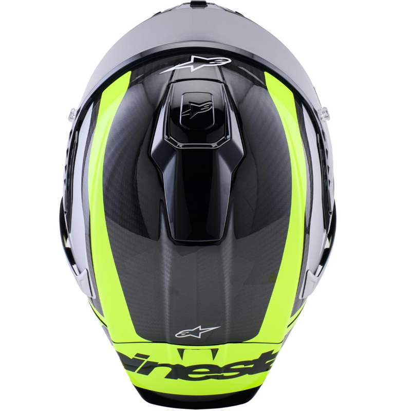 Casco integral de moto Alpinestars Supertech R10 Arius negro-amarillo fluorescente-blanco