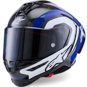 Casco integral de moto Alpinestars Supertech R10 Arius negro-azul-blanco