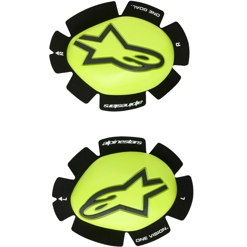 Deslizadores Alpinestars GP Plus (2 unidades), color amarillo fluorescente y negro