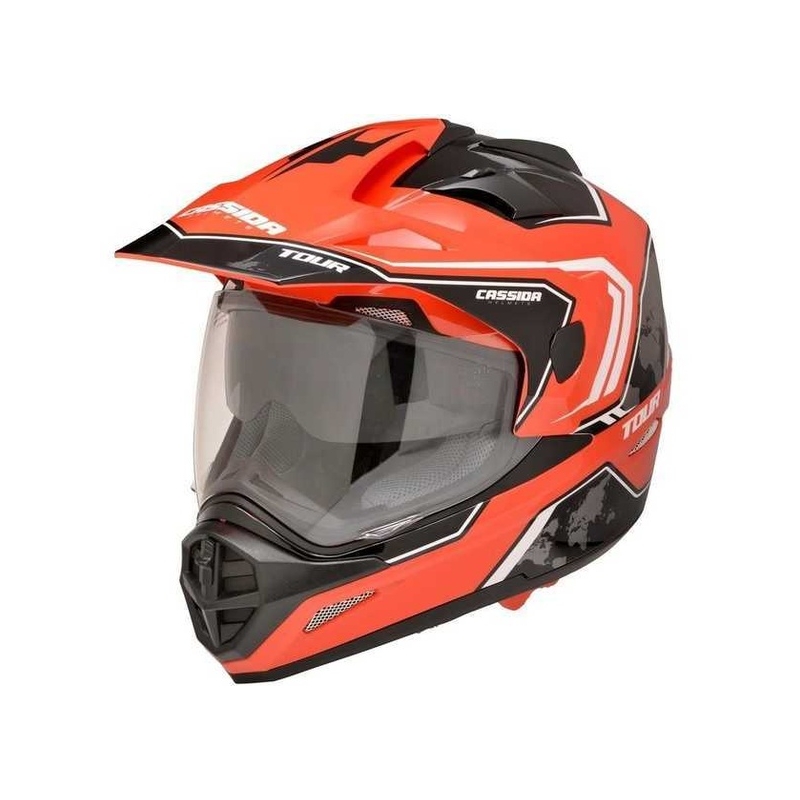 Enduro přilba Cassida Tour Globe černo-bílo-neonově červená