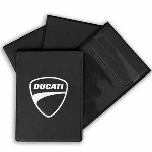 Cubierta de matrícula técnica Ducati con logotipo en blanco y negro