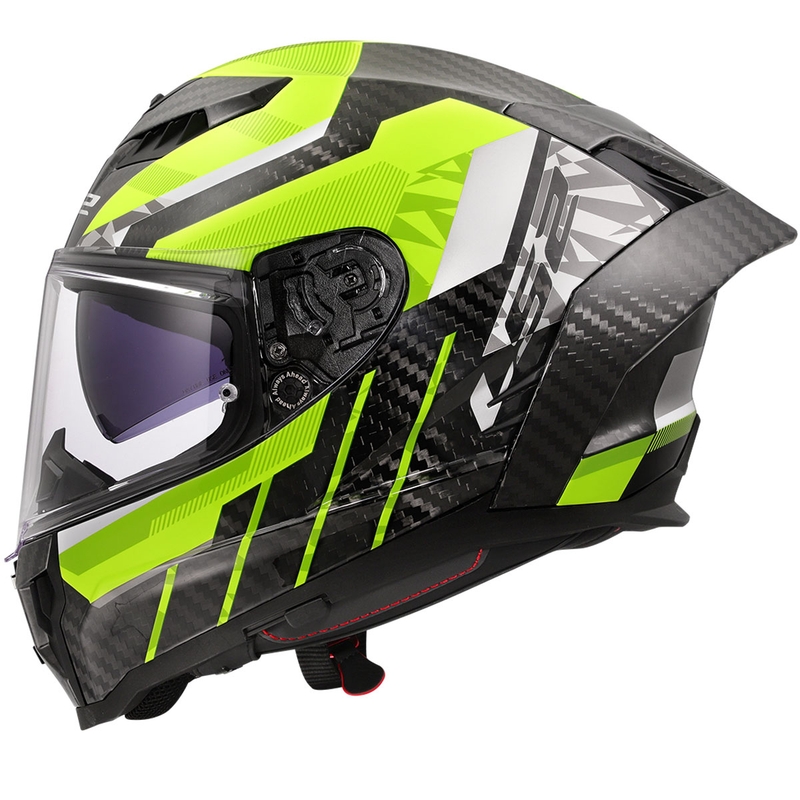 Casco integral para moto LS2 FF807 Dragon Trax amarillo fluo