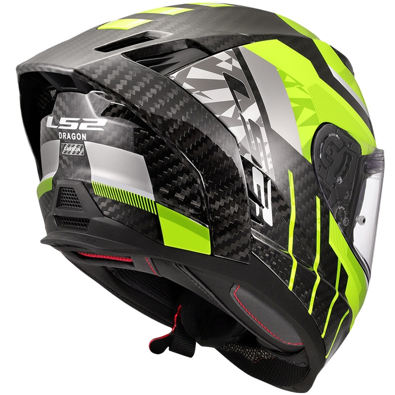 Casco integral para moto LS2 FF807 Dragon Trax amarillo fluo