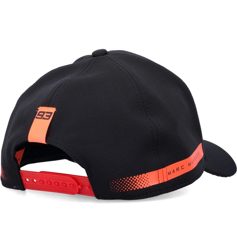 Gorra técnica de béisbol Ducati Marc Marquez 93 con parche negro