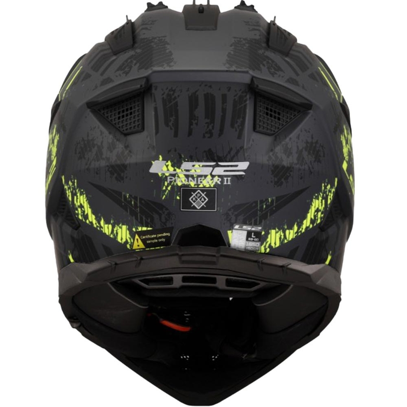Casco de moto enduro LS2 MX702 PIONEER II CRAZY negro-amarillo fluo