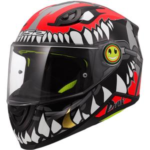 Casco integral de motocicleta para niños LS2 FF812 Punk gris-rojo brillante