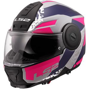 Casco de motocicleta abatible LS2 FF902 Scope II Oxyd gris-azul-violeta