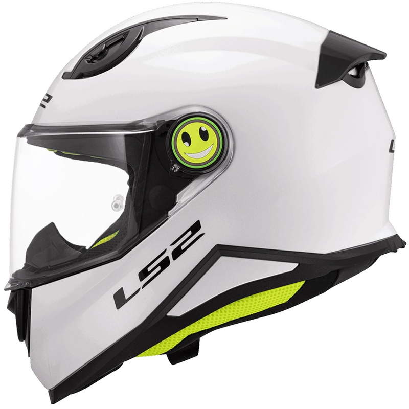 Casco integral de motocicleta para niños LS2 FF812 Blanco sólido brillante