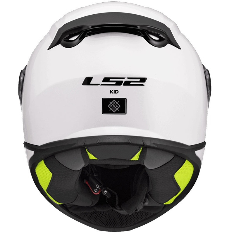 Casco integral de motocicleta para niños LS2 FF812 Blanco sólido brillante