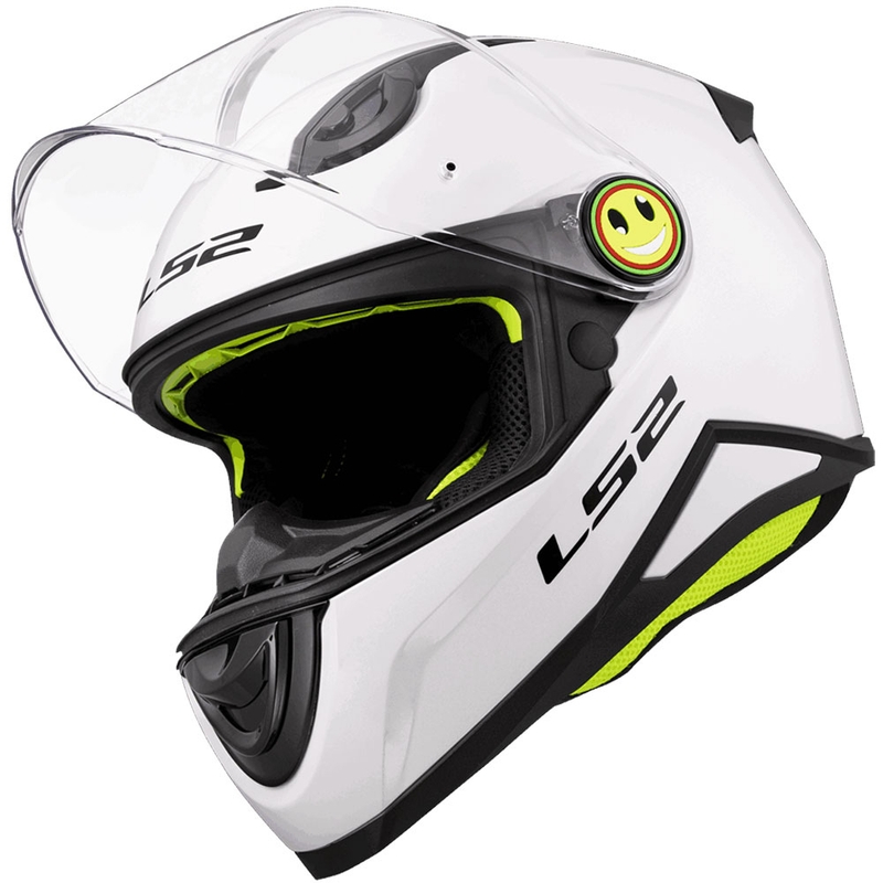 Casco integral de motocicleta para niños LS2 FF812 Blanco sólido brillante