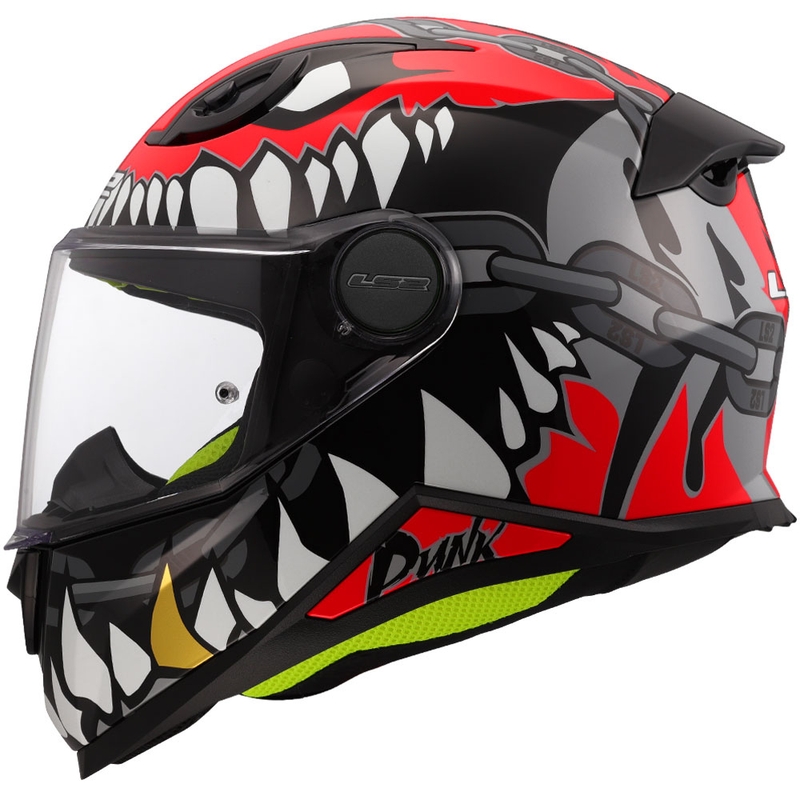 Casco integral de motocicleta para niños LS2 FF812 Punk gris-rojo brillante