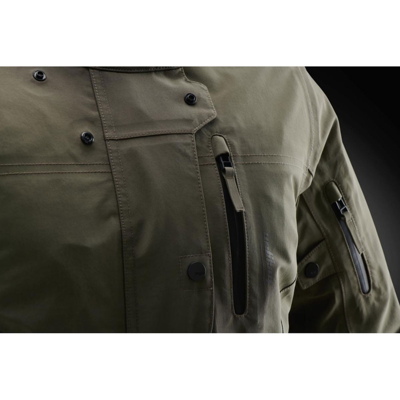 Chaqueta de moto Furygan Sarah Trooper para mujer, color verde caqui.