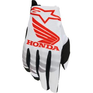 Colección de guantes de motocross Alpinestars Radar Honda blanco-negro-rojo