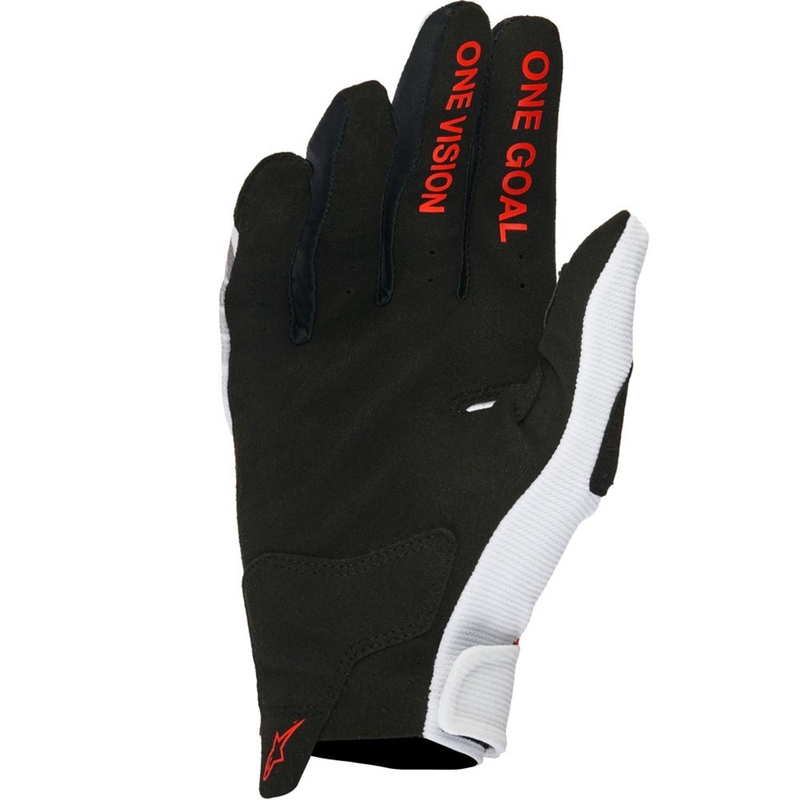 Colección de guantes de motocross Alpinestars Radar Honda blanco-negro-rojo