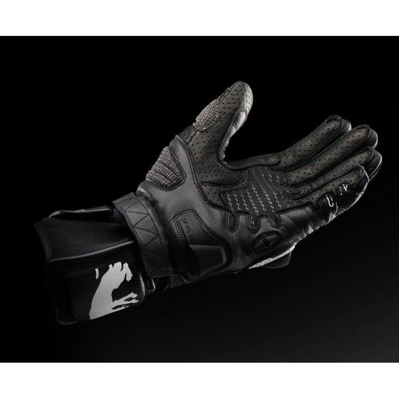 Guantes de moto ventilados Furygan STYG 15 en negro, blanco y amarillo fluorescente