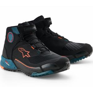 Botas de moto Alpinestars CR-X Drystar negro-azul-naranja fluo