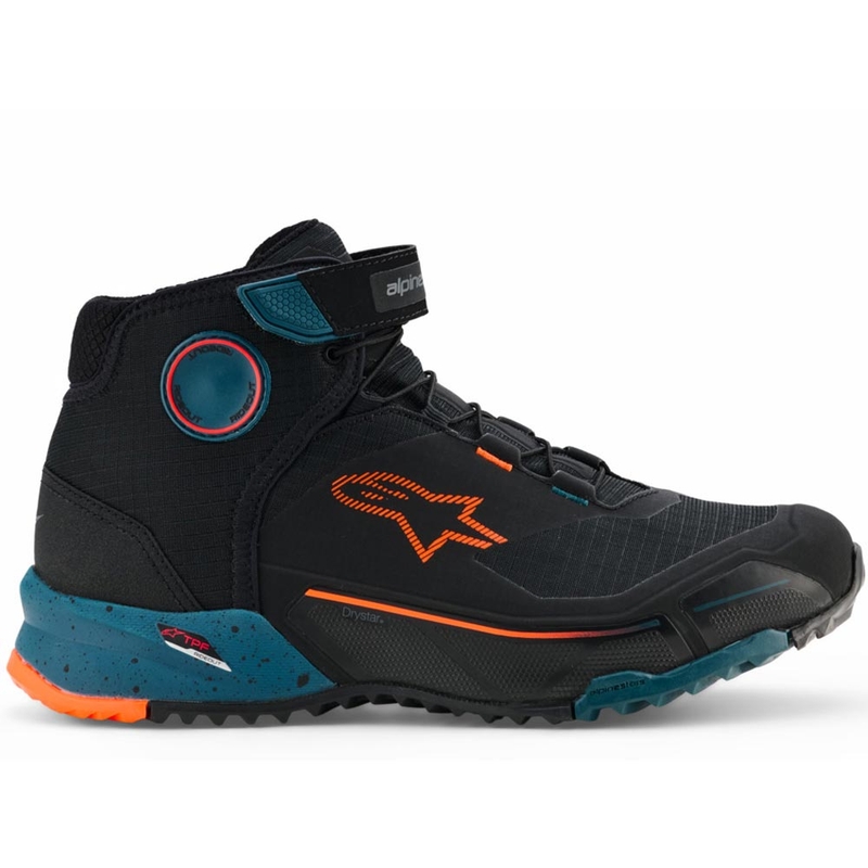 Botas de moto Alpinestars CR-X Drystar negro-azul-naranja fluo