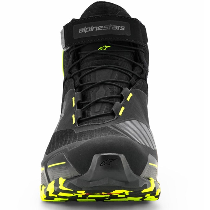 Botas de moto Alpinestars CR-X Drystar negro-gris oscuro-amarillo flúor