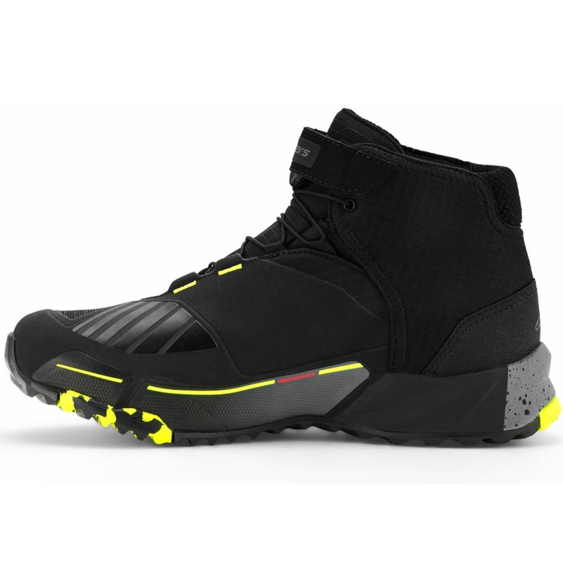 Botas de moto Alpinestars CR-X Drystar negro-gris oscuro-amarillo flúor