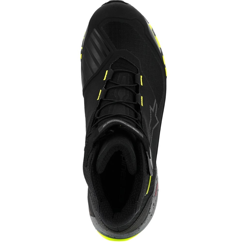 Botas de moto Alpinestars CR-X Drystar negro-gris oscuro-amarillo flúor