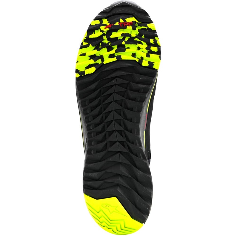Botas de moto Alpinestars CR-X Drystar negro-gris oscuro-amarillo flúor