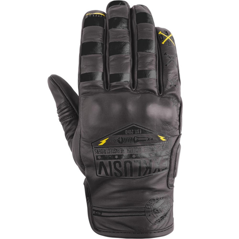 Guantes de moto Iron Glitch exclusivos de NOX, color negro y marrón