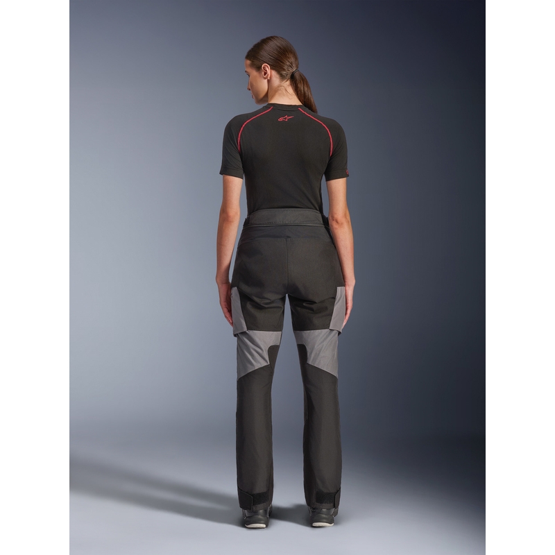 Pantalones de moto Alpinestars Stella Andes V4 Drystar para mujer, color negro y gris oscuro