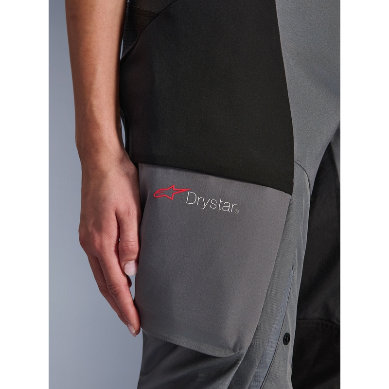 Pantalones de moto Alpinestars Stella Andes V4 Drystar para mujer, color negro y gris oscuro