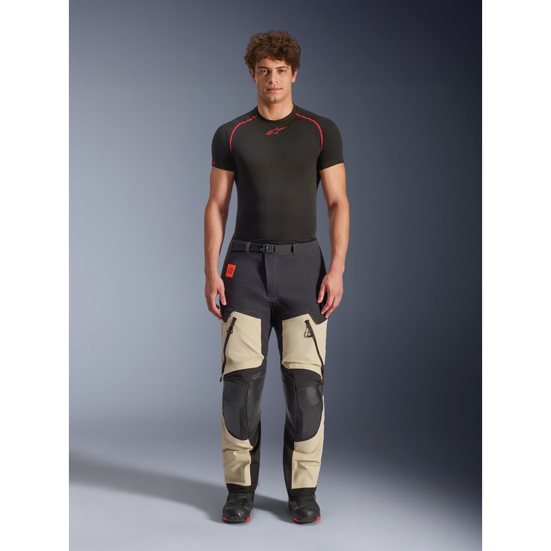 Pantalones de moto Alpinestars Halo PRO Drystar XF color crema, negro y rojo
