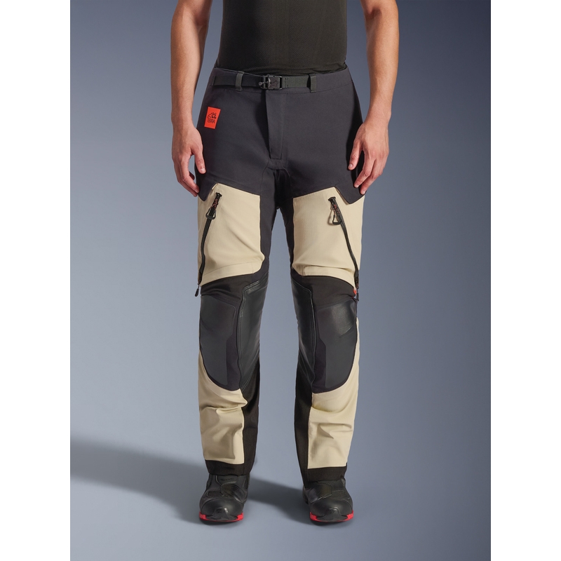 Pantalones de moto Alpinestars Halo PRO Drystar XF color crema, negro y rojo